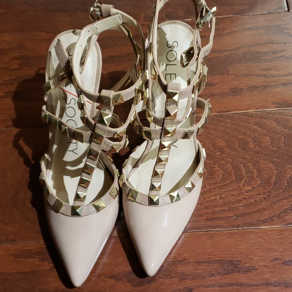 Sole society tiia studded t strap heel